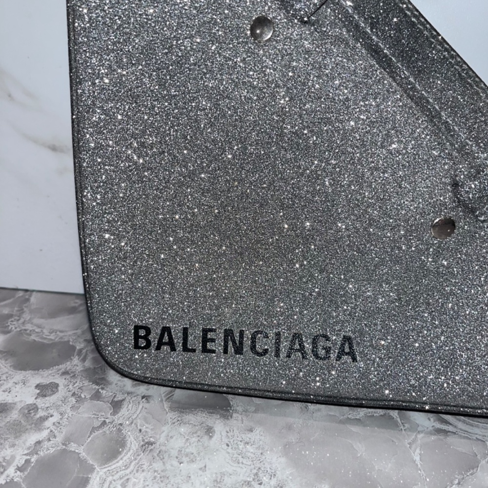 Balenciaga glitter silver triangle crossbody bag - Picture 2 of 10